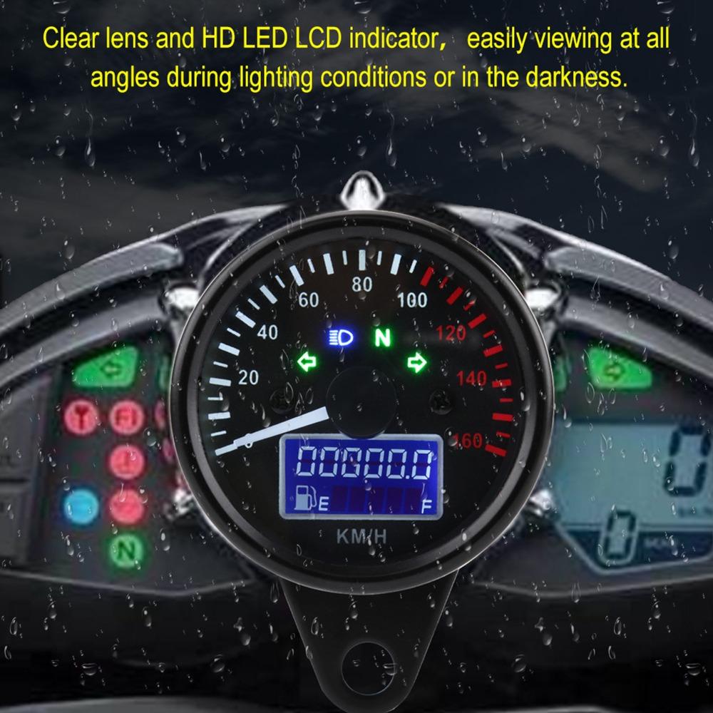 Black Motorcycle Tachometer Retro Style Universal Speed Gauge Aftermarket Gauge Installation