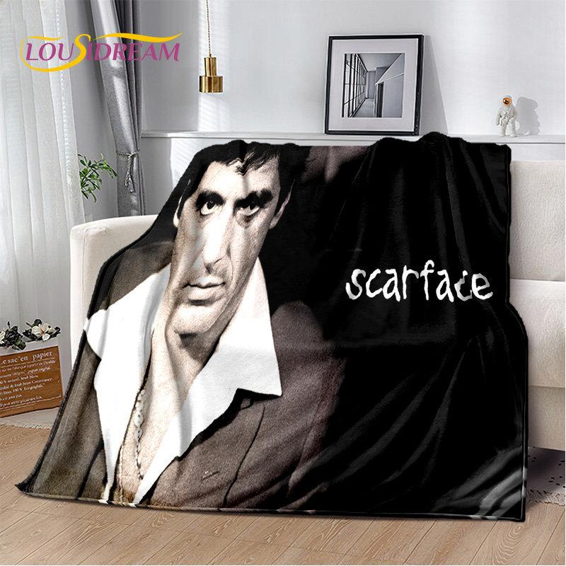 Movie Scarface Tony 3D Printing Soft Plush Blanket,Flannel Blanket Throw Blanket for Living Room Bedroom Bed Sofa Picnic Cover