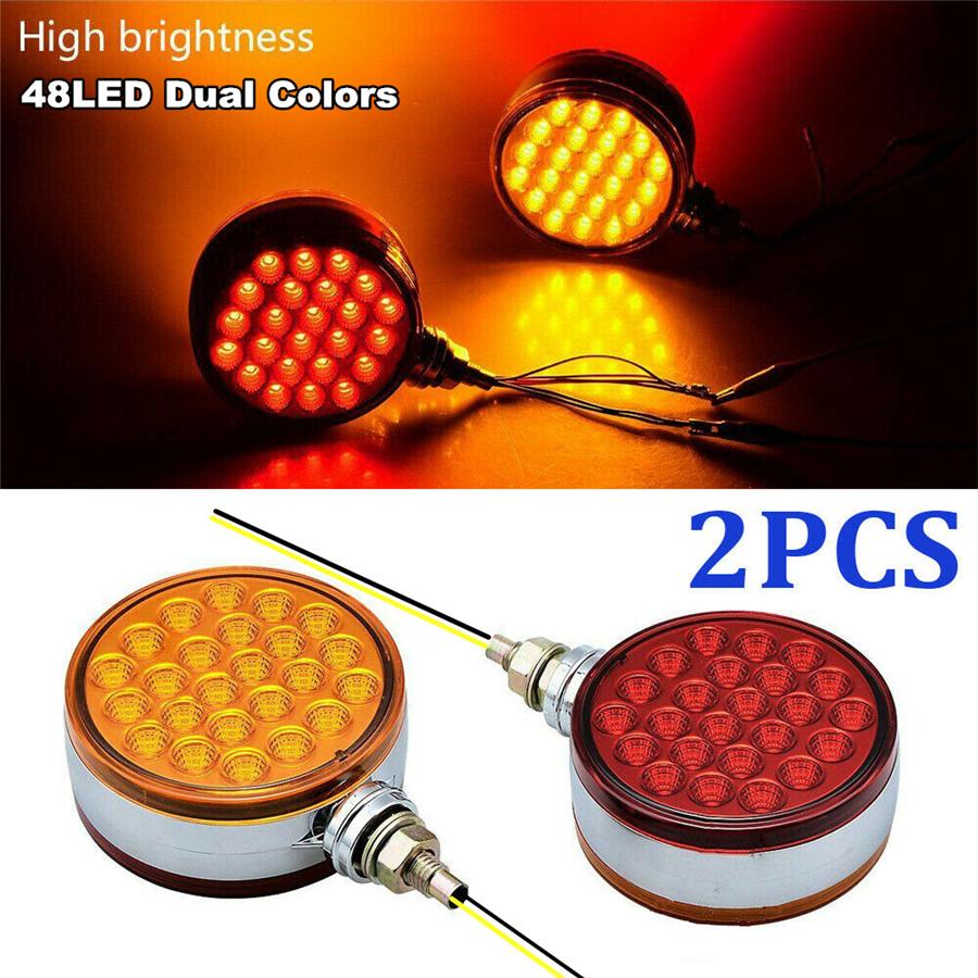 

12v/24V Красный Желтый Двусторонний Светодиодный Боковой Габаритный Фонарь Стоп Сигнал Поворотника Задние Фонари Лампа для Грузовиков Легковых Автомобилей Прицепов Грузовиков Тракторов