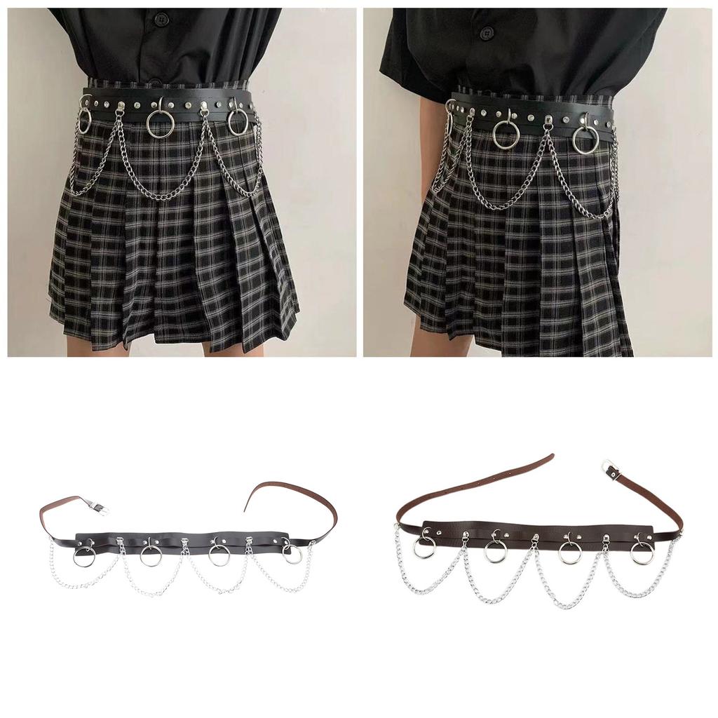 Hip Hop Trend Waist Belt Punk Wide Chain Heavy Duty Grunge Chain Modern Waistband Waist Chain Studded Belt