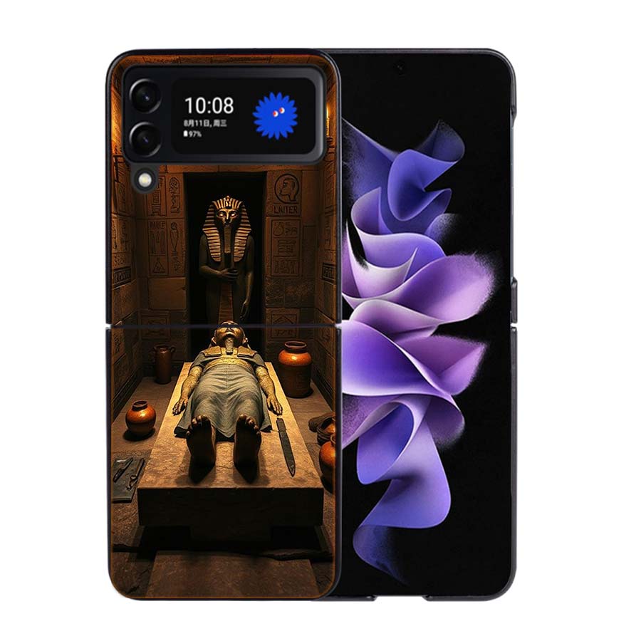 A Symbol of life Balance and Divine Power Phone Case For Samsung Z Flip 7 6 5G Galaxy Z Flip4 Z Flip5 Z Flip3 Coque Black Hard P