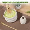 Traditional Ceramic Matcha Powder Bowl Set for Home Trip Easy to Clean Matcha Scoop Whisk Holder Kit for Tea Lovers Beginners