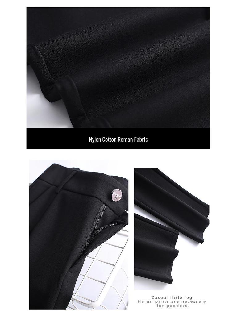 Women's High-Waisted Slimming Straight-Leg Suit Pants - Loose, Elastic, Plus Size, Casual for Spring & Autumn