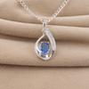 Tanzanite Gemstone 925 Sterling Silver Women Jewelry Designer Zircon Pendant 1.4" Gift For Mother CZP-16-2