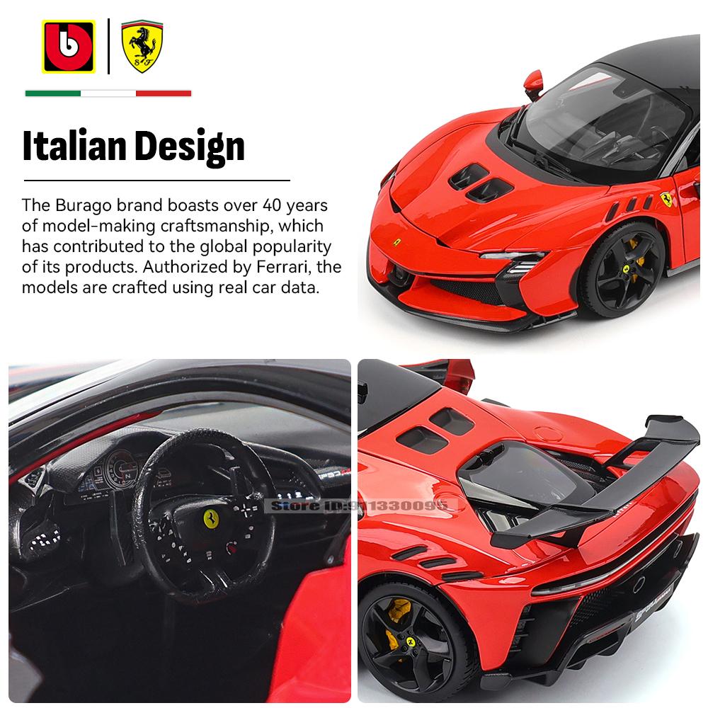 GCD2 Bburago 1:18 Ferrari SF90 XX Stradale 296GTB FXXK EVO SF90 SP1 MONZA racing model simulation car model alloy car toy collection