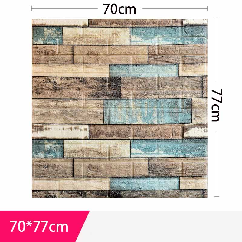 70*77cm 3D Wasserdicht Selbstklebend Extra Dick XPE Schaum Retro Ziegelmuster Antikollisions-Tapete Wohnzimmer Schlafzimmer Kinderzimmer Dekor