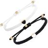 Woven Heart Bracelet, Gold Bead Jade Thread Flat Knot Woven Phnom Penh Black Red Peach Heart Bracelet.