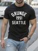 Black Cotton Rock Music for Men Featuring The 1991 Grunge Seattle Sound T-shirt