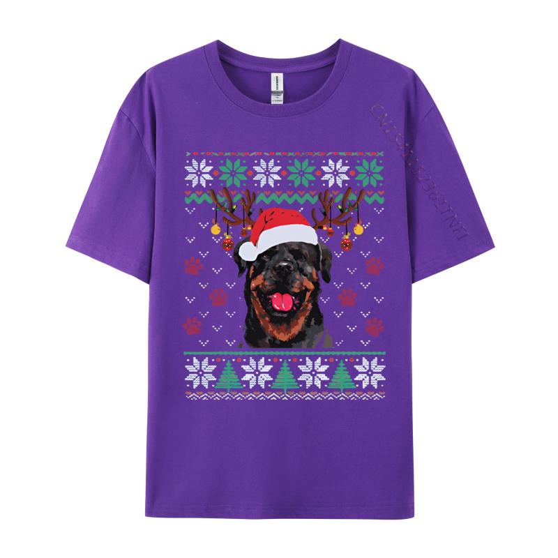 Rottweiler Christmas Santa Reindeer T Shirt Men New Fashion Tee Shirts Mens Casual TShirts Luxury Designer
