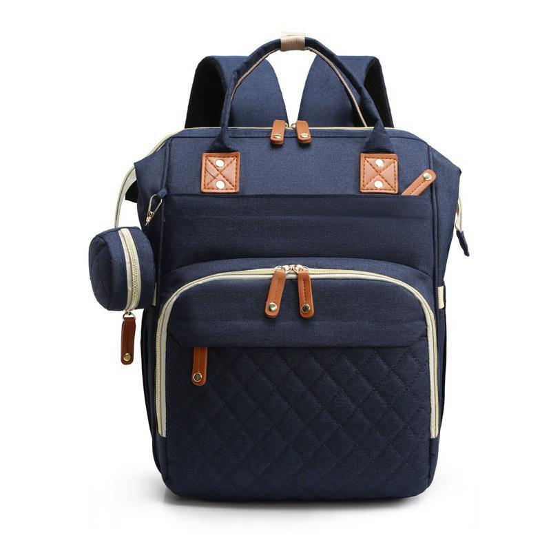 

Outdoor Large Capacity Waterproof Baby Bottle Bag with Portable Baby Bed and Embroidery Design