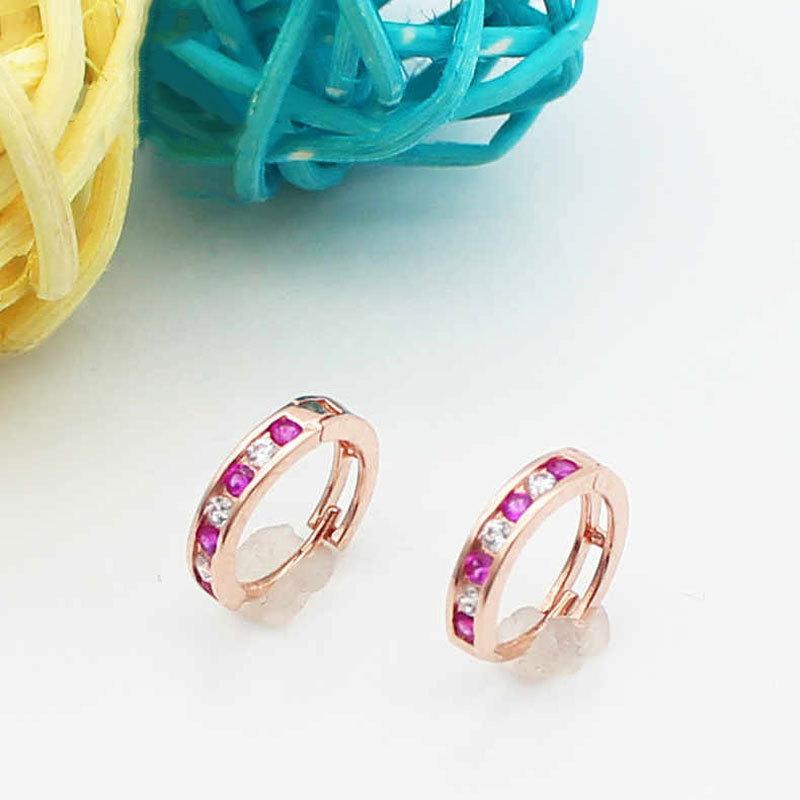 Exquisite Rose Gold Plated Redstone Earrings Russian Purple Gold Light Luxury Fashion Temperament 585 Colored Gold Earrings
