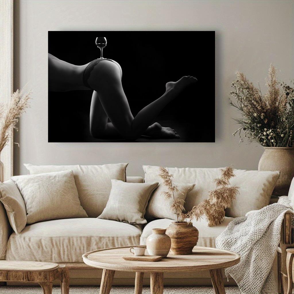 Modern Sexy Female Elegant Handheld Wine Glass Canvas Painting Women Poster Prints Wall Art Pictures Room Hallway Bathroom Decor