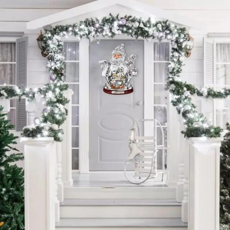 Originality Snowman Santa Claus Wall Clings Stickers Music Box Christmas Stickers Household Window Glass Decor Waterproof Decals