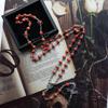 Vintage Ceramic Beads Rosary Necklace Jesus Christ Crucifix for Cross Necklaces for Women Jewelry Charm Prayer Gifts
