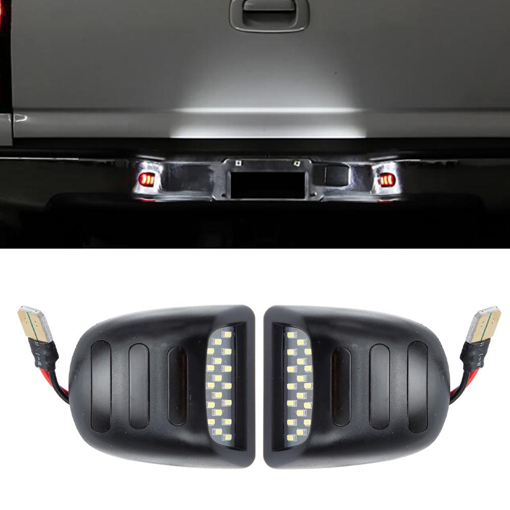 2Pcs LED License Number Plate Lamp Light Fit for Chevy Silverado 1500 1999 2013DC12V