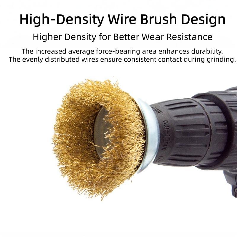 Shanked Metal Wire Wheel, Polishing Wire Brush for Rust Removal, Deburring Grinding Tool for Woodworking and Root Carving