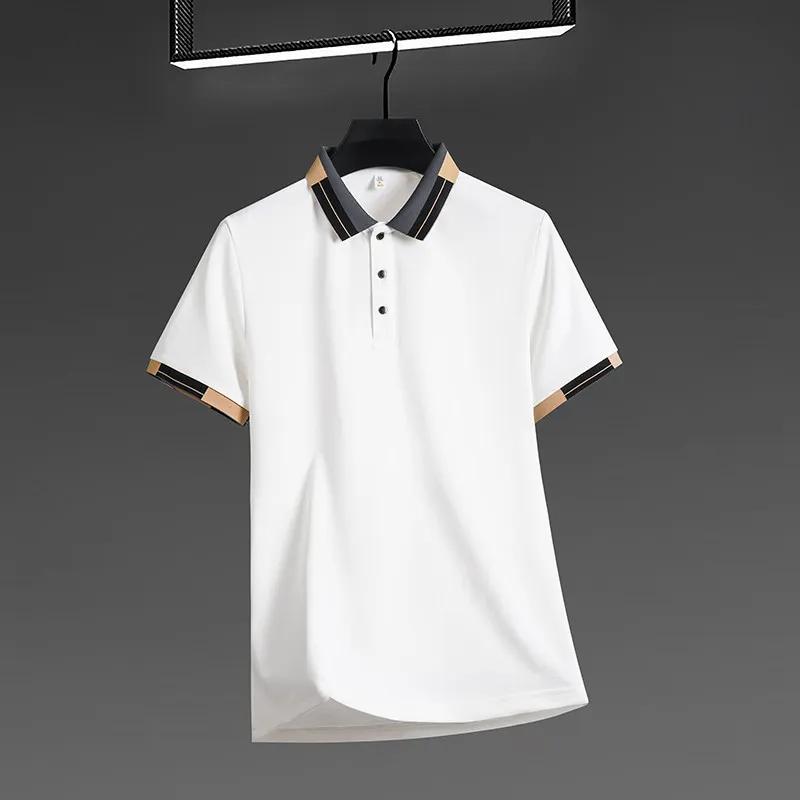 New Men's Business Casual Short Sleeved Shirt Solid Color Polo Shirt Fashionable Breathable Comfortable Versatile Top