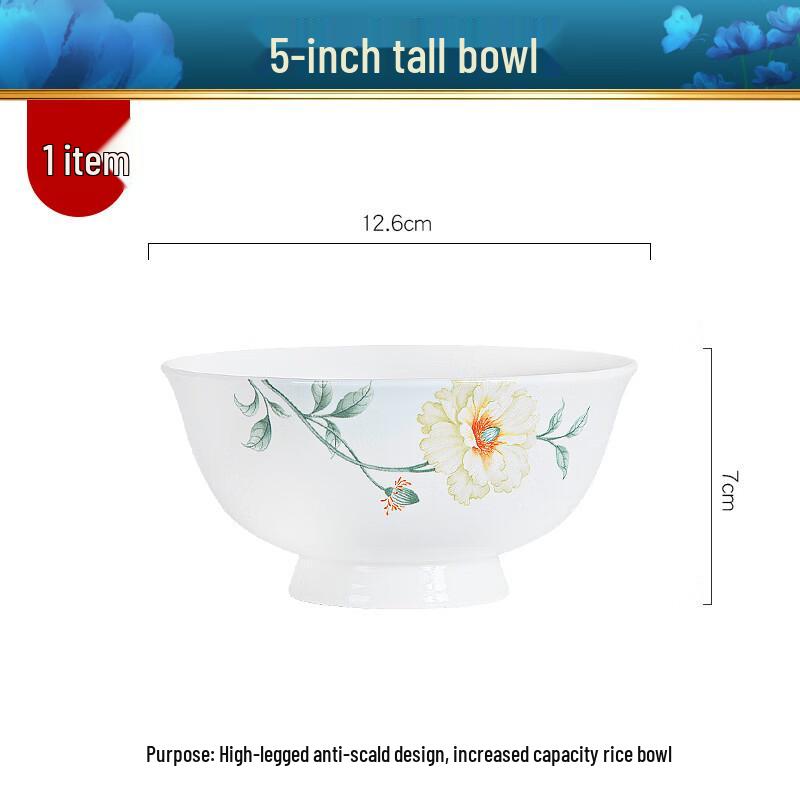 Tangshan Bone China New Chinese Style Tableware Set: Bowls and Plates Collection