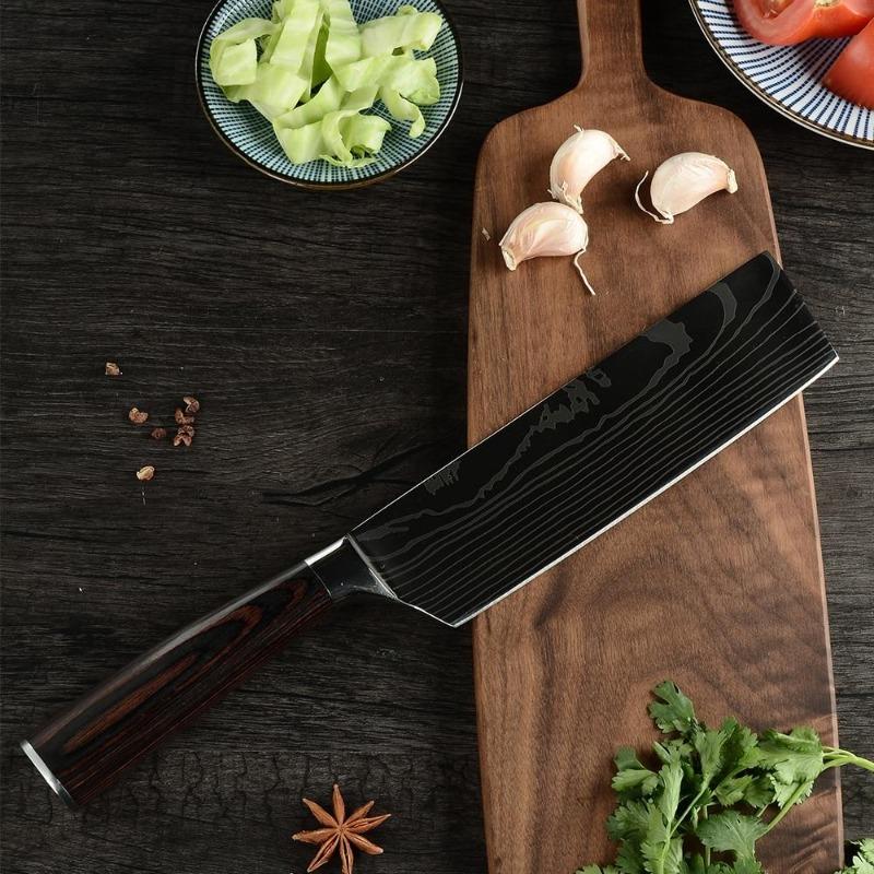 7-inch Chef's Knife Boning Knife Bread Knife Wooden Handle Stainless Steel Kitchen Knife Sharp Cutting Knife Paring Knife