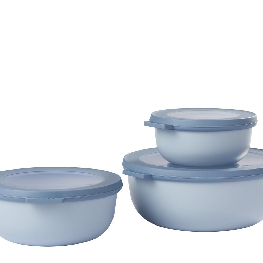 Rosti Mepal Storage Containers CIRQULA Low Nordic Set of 5703061NB Blue, 3,