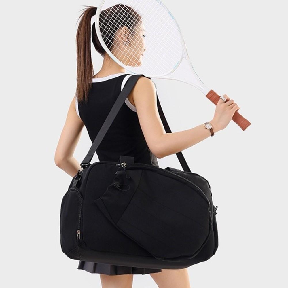 Solid Color Tennis Racket Bag Waterproof Tennis Crossbody Bag Racket Storage Travel Handbag Travel