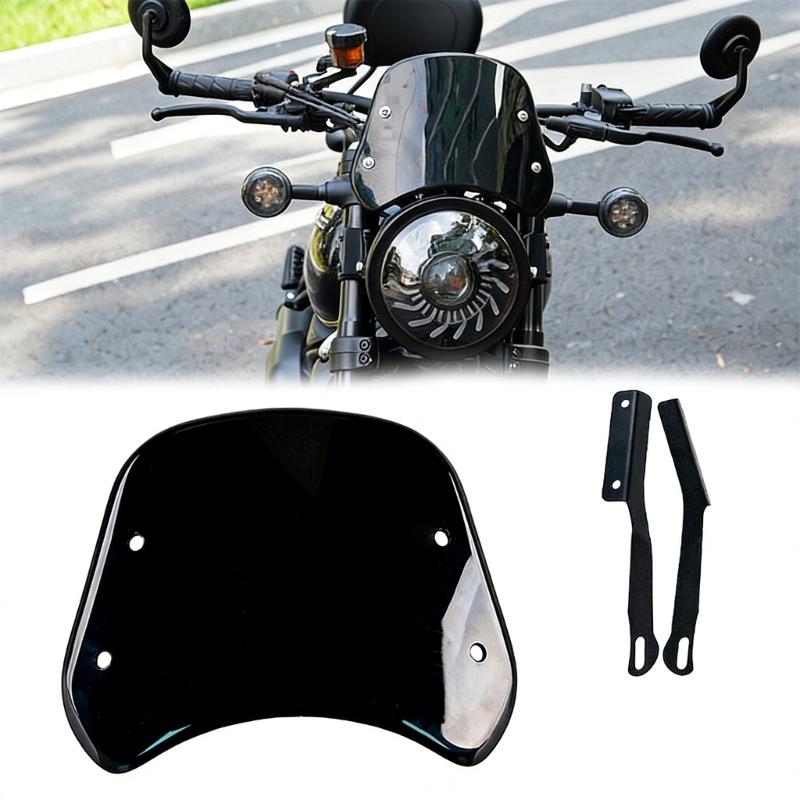 Non Scowl Motorcycle Windshield Standard Size 25x19x3cm For Improved Visibility