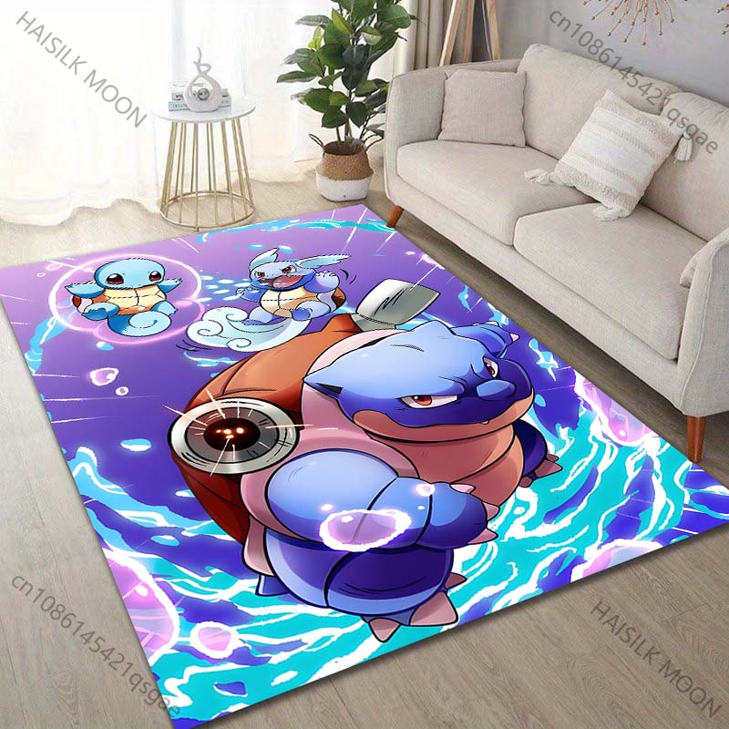 Cartoon Pocket Monsters Squirtle Print Carpet for Living Room Bedroom Kid's Room Home Decor Area Rug Playing Mat Luxury Gifts