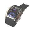 Herren Tachometer LED Design Uhr in Schwarz mit blauer LED