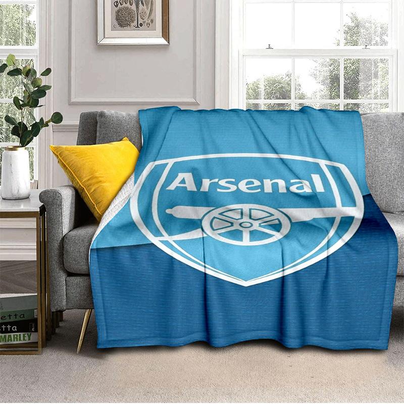 Coperta con stemma dell'Arsenal Football Club Coperta in flanella da esterno per campeggio, escursionismo, feste in giardino, essenziale per picnic, regalo per famiglia e amici