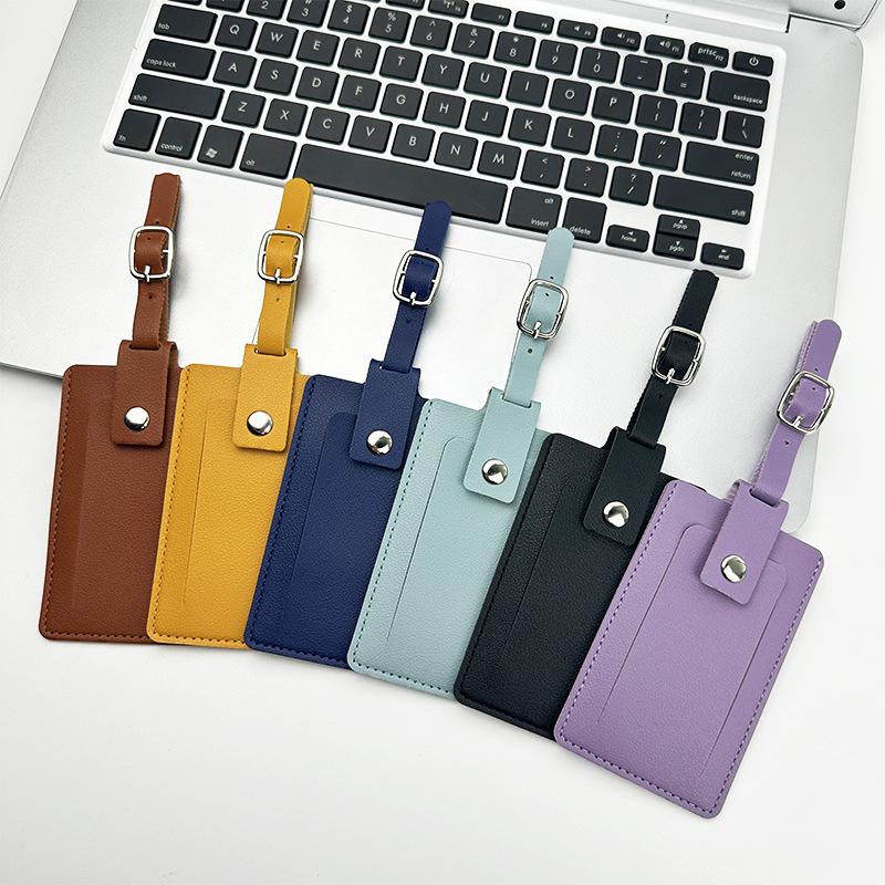 PU Leather Luggage Tag for Women Men Travel ID Holder Suitcase Label Portable Boarding Tag Accessories