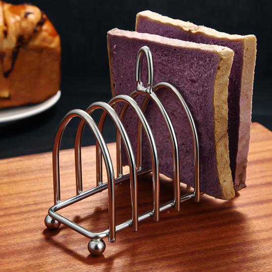 Toasterständer Lebensmittelqualität Rostfrei Edelstahl Toasterständer Mehrere Schlitze Brotständer Gadget Küchenzubehör