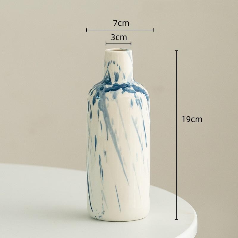 Ceramic Vase Irregular Ink Graffiti Flower Arrangement Accessories Flower Vase Tabletop Handicraft Ornaments Home Decoration