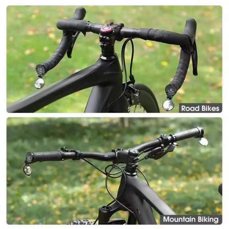 1 Peça/2 Peças Espelho Retrovisor de Bicicleta Universal Ajustável Espelhos Convexos Giratório Espelho de Extremidade de Guidão Acessórios para Bicicleta MTB Estrada