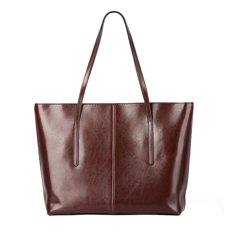 Vintage Cowhide Large Bag Women's Bag 2025 New Tote Bag Large Capacity Genuine Leather Versatile Commuter Shoulder Bag