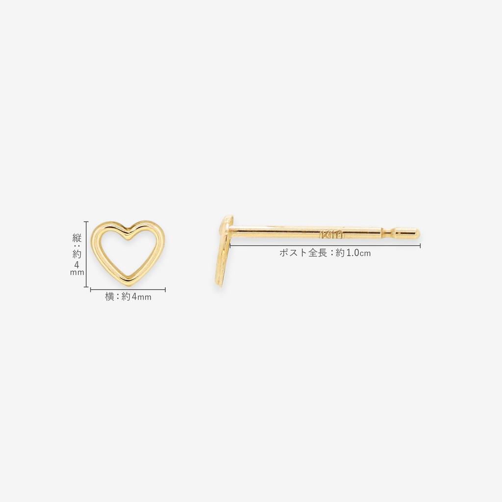 ESTELLE [Official] Women's 10K Yellow Gold Heart Motif Earrings 0202-3249-0019-0000