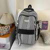 Schoolbag1011 new corrugated plaid backpack niche design sense versatile student schoolbag large capacity casual backpack