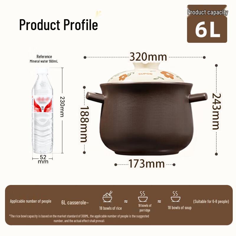 Supor 6L Ceramic Casserole Pot
