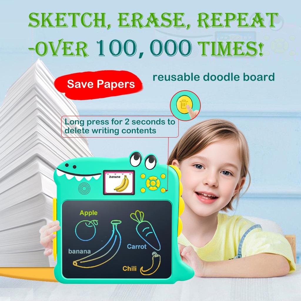 Smart Kids' LCD Writing Tablet: Pinyin & English Literacy Drawing Board for Early Learning