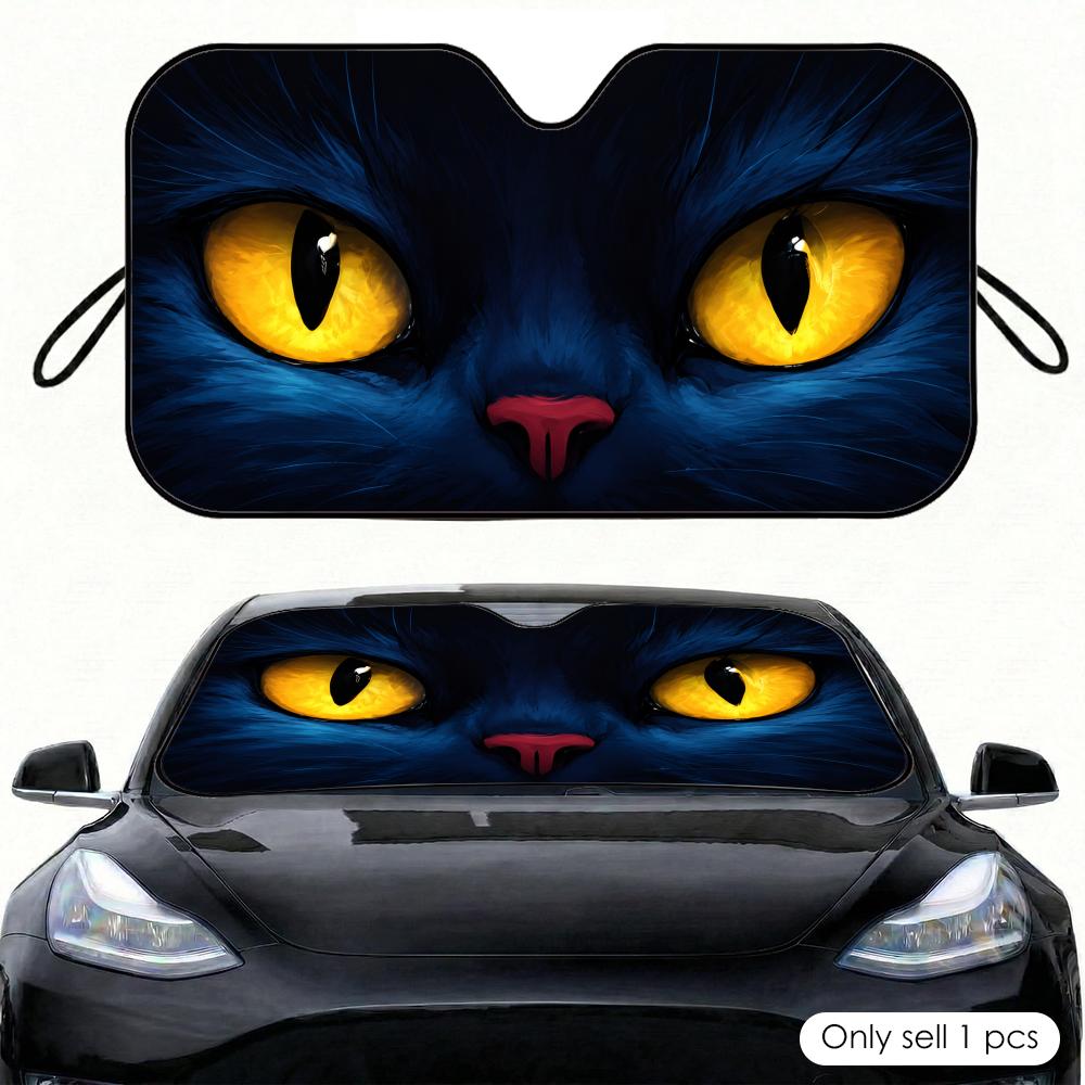 Funny Cat Eye Sun Visor Car Windshield Sunshade Front Window UV Protection Heat Insulation Sun Shade Cover Foldable