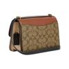 Coach Morgan Square 25 Classic Monogram Flap Snap Fabric With Leather Shoulder Crossbody Bag Medium Women bags Khaki Brown CM713-IME7V