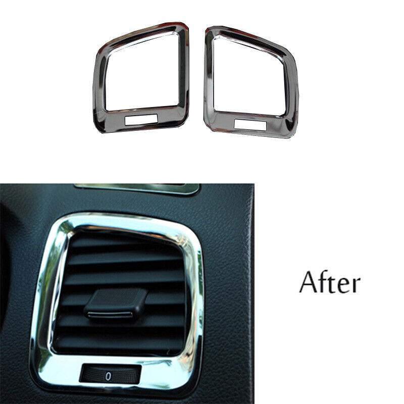 L&R AC Air Outlet Vent Fit For Buick Regal 2009~2016 Silver Steel 2PC Cover Trim