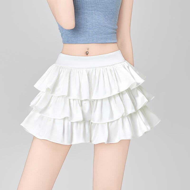 Summer High Waist and Thin Pure Desire Spice Girl A Word Tutu Skirt Anti-light Shorts Culottes