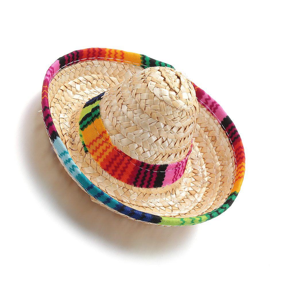 Colorful Cat Dog Supplies Sombrero Mexican Straw Cap Pet Straw Hat Pet Ornaments