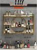 Wall-Mounted Wrought Iron Wine & Liquor Rack with Luminous Design