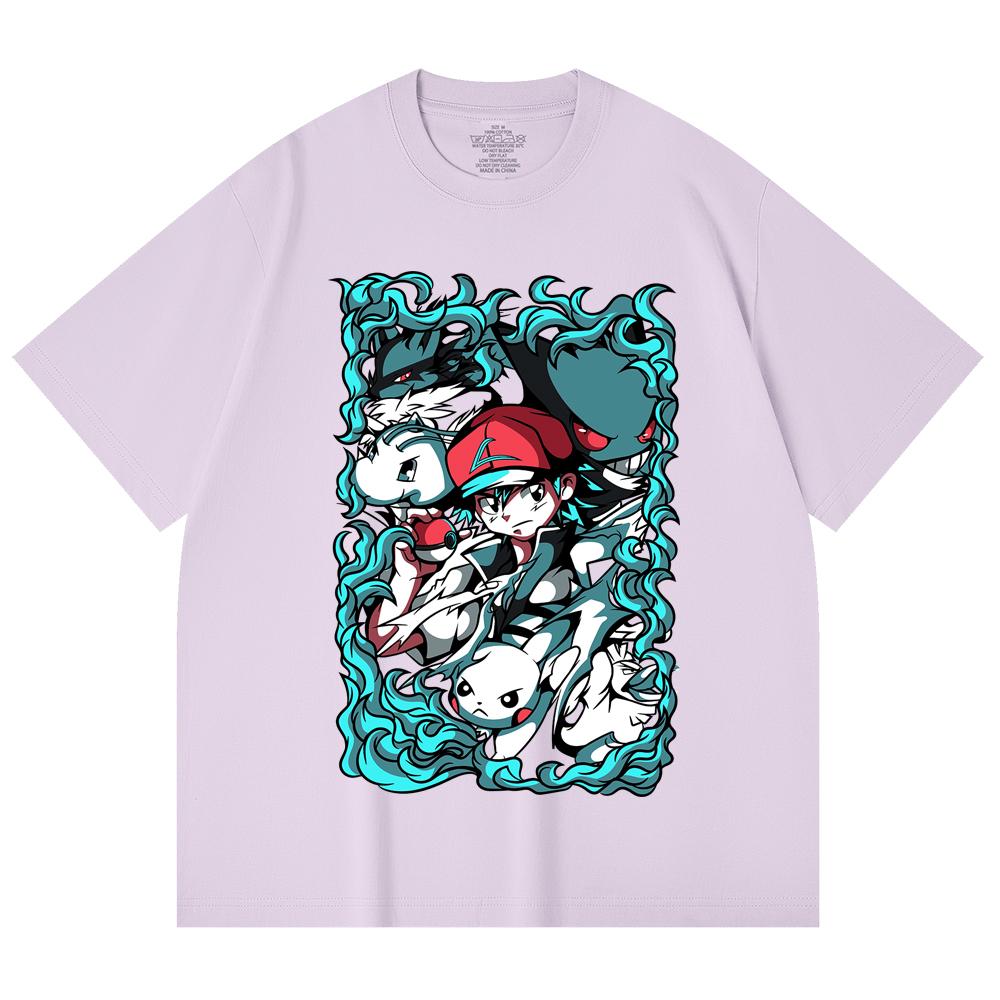 230 Gsm 100% Cotton Pokemon V26 Print Unisex Heavy Cotton T Shirt