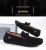 K1008 Men's Suede Moccasin Loafers - Casual Slip-On Driving Shoes for Spring/Summer, Low-Top, Flat Bottom, Large Size