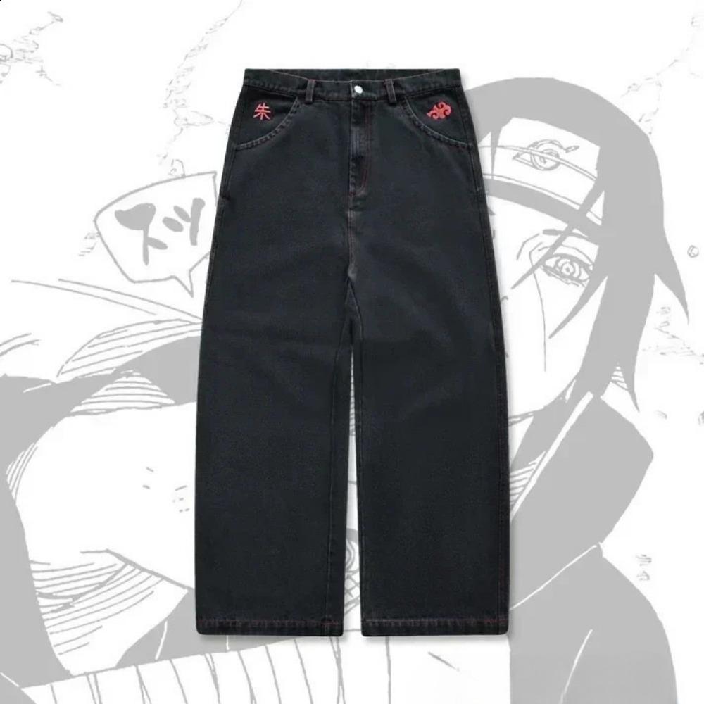 Street Hip-hop Casual Løse Y2K Rette Vide Ben Bukser Menn Amerikansk Retro Harajuku Mote Punk Oversized Jeans Kvinner