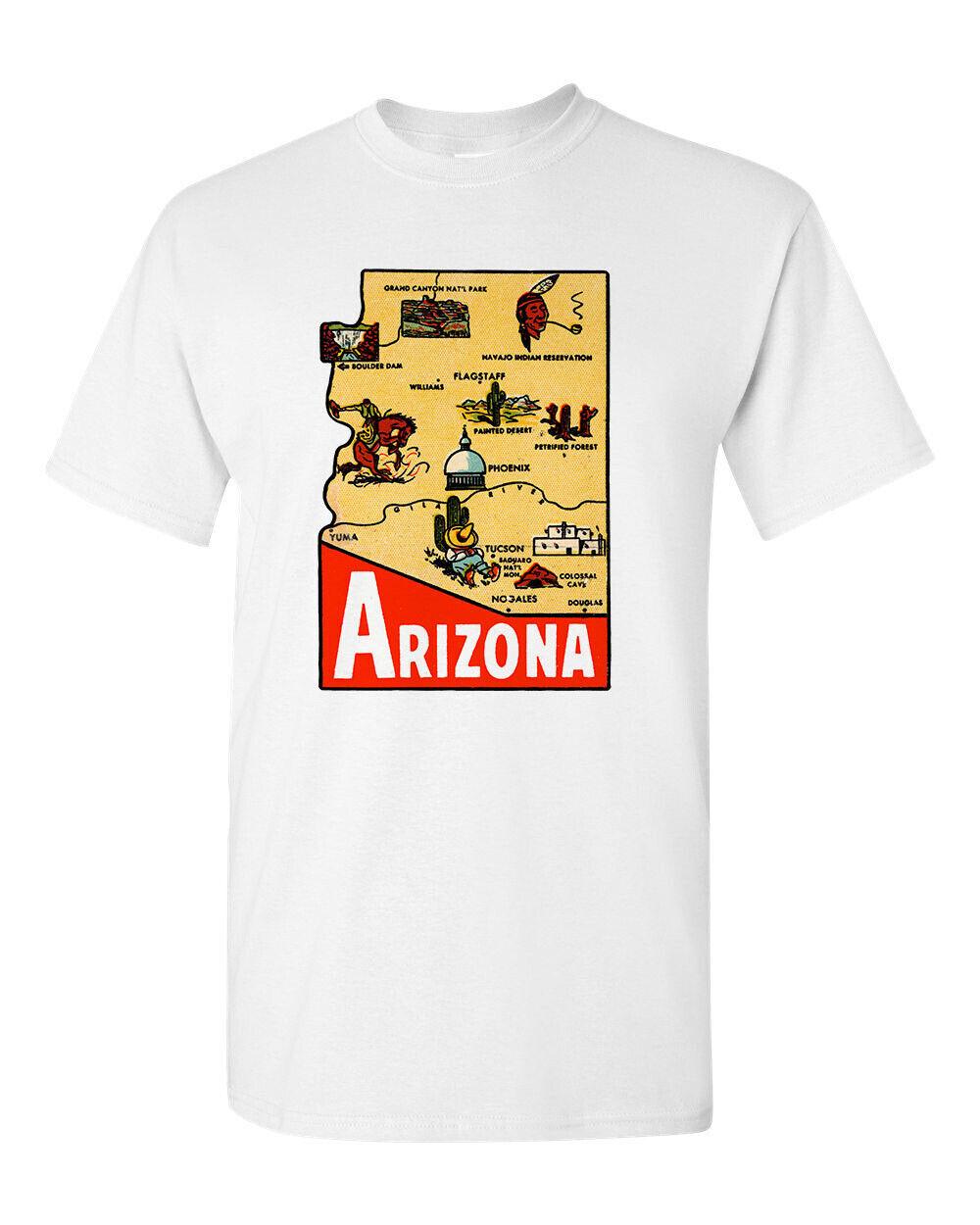 T Shirt Vtg Travel Art Cotton Arizona State Retro Souvenir Tourist L