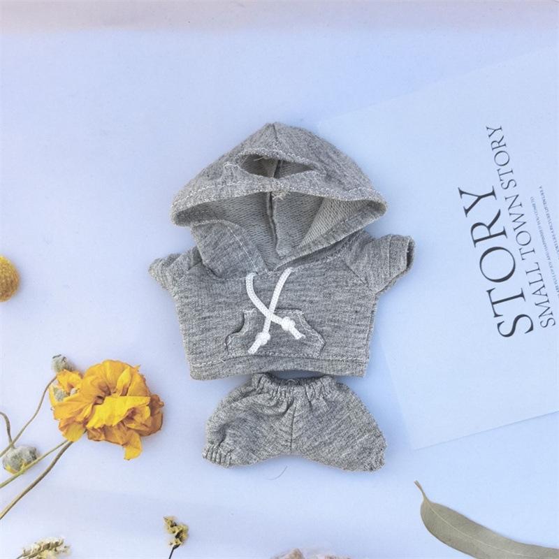 17Cm Vinyl Macaron Plüsch Schlüsselanhänger Stoffanhänger Labubu Puppe mit Pullover Hose Puppe