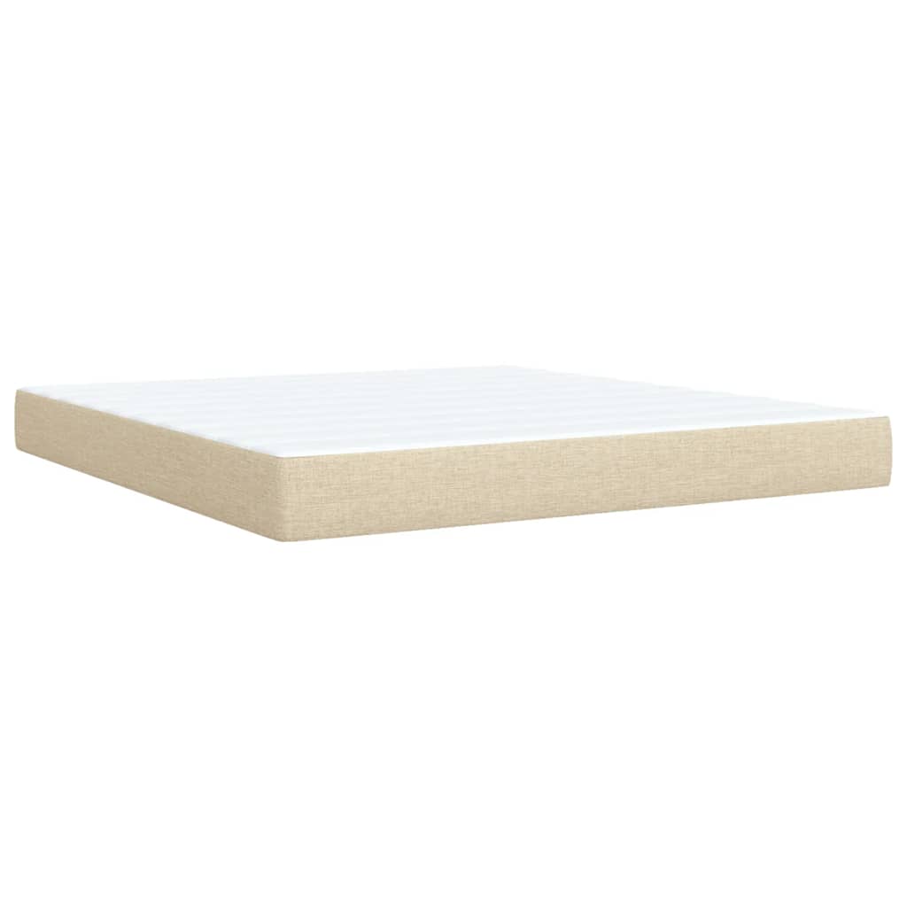 Box Spring Bed with Mattress Cream 180 x 200 cm Fabric
